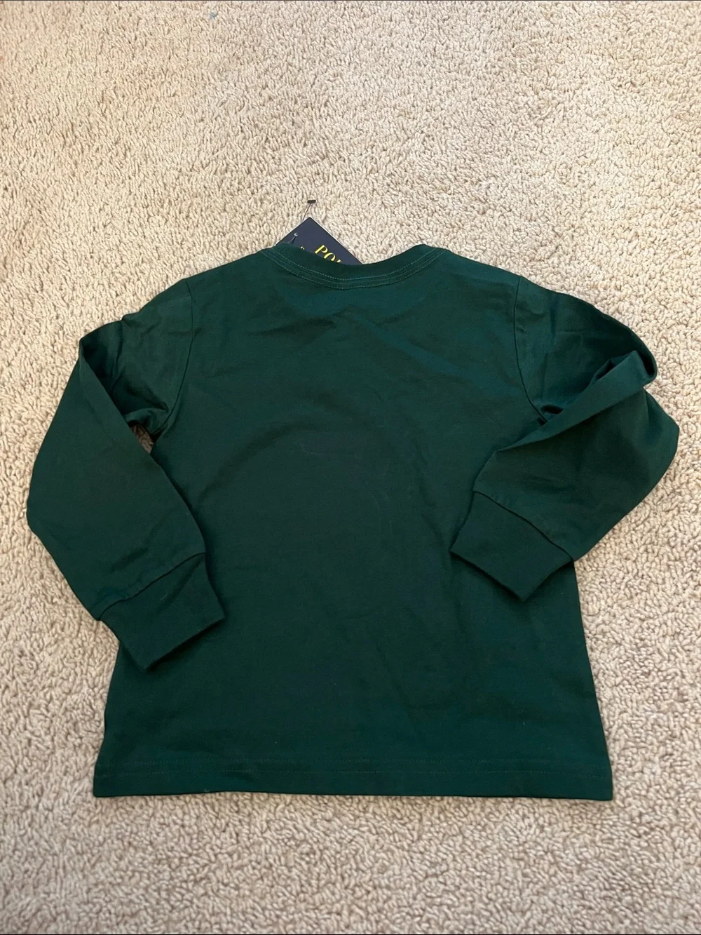 Ralph Lauren Dark Green Polo Bear Graphic Long-Sleeve Tee for children!